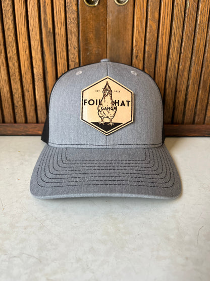 Foil Hat Gang Leather Patch Hat