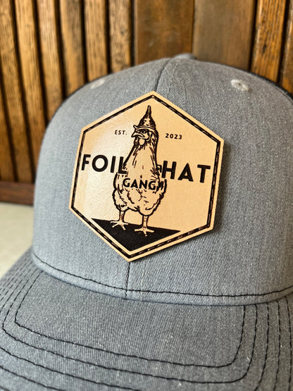 Foil Hat Gang Leather Patch Hat